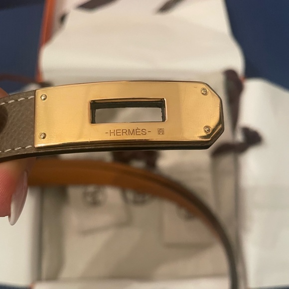 SOLD Hermes Kelly Belt Etoupe Gold Hardware - Picture 8 of 8